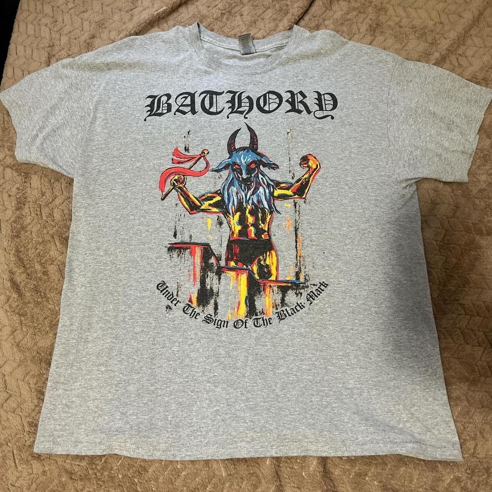 

Gildan Shirts Grey Bathory band Sleeve Unisex S to 5XL SG788 Unisex T-Shirt S