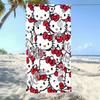 1pc Sanrio Hello Kitty Beach Towel Soft Microfiber Bright Red White Cartoon Design Lightweight Durable Machine Washable Summer