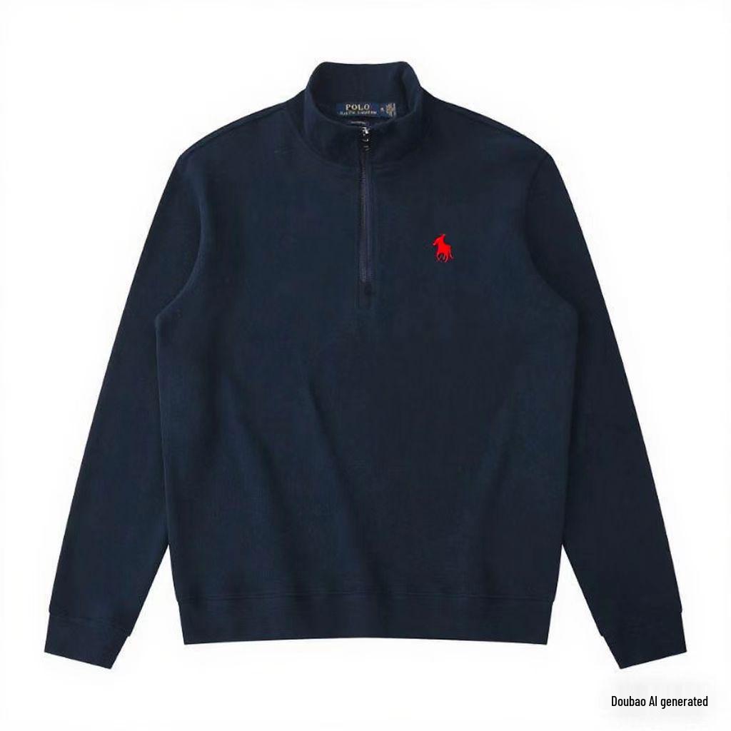 2025 Ribbed Knit Super Soft 460g Fleece Hoodie with Stand Collar & Half Zip, Oversized European Size