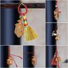 Jujube Wood Carving Bagua Ziwei Seven Star Sword & Moon Knife Keychain Hanging Ornament