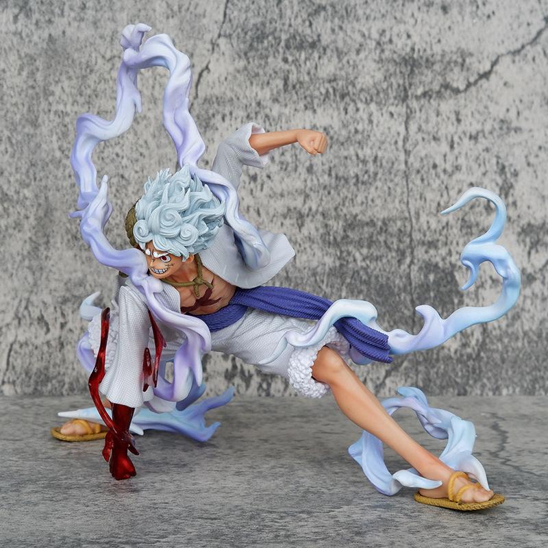17.5Cm One Piece Anime Figures Nika Luffy Gear 5Th Action Figure Gear 5 Sun God Pvc Figurine Statue Model Decoration Doll Toys