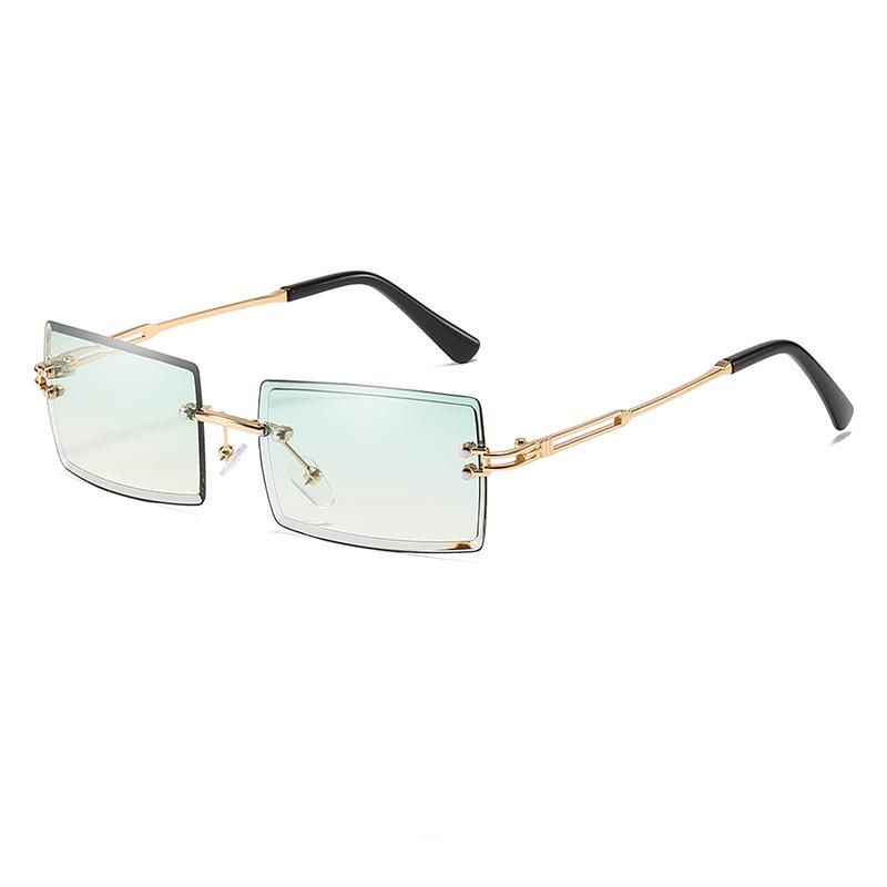 Classic Outdoor Anti-UV Sunglasses for Women Unisex Luxury Rimless Gradient Sun Glasses Ladies Men Trendy Sunshades Eyeglasses