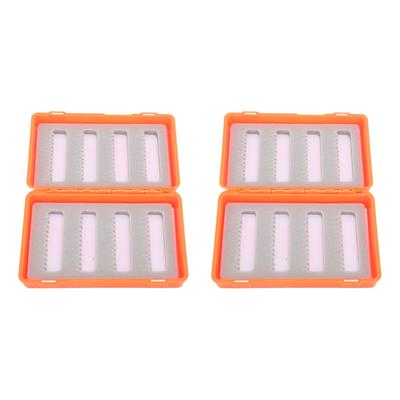 2 Stück Angel Fliegenhakenbox Orange Kunststoff Fliegenfischen Köder Aufbewahrungsbox für Zubehör