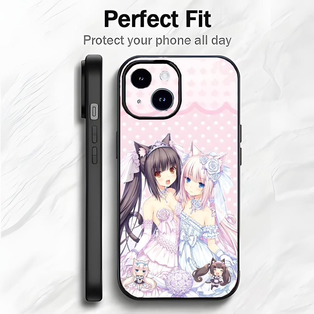 Custodia per Telefono Kawaii Giapponese Anime N-Nekopara Custodia per Telefono Confezione Morbida Leggera Per iPhone17 16 15 14 13ProMax