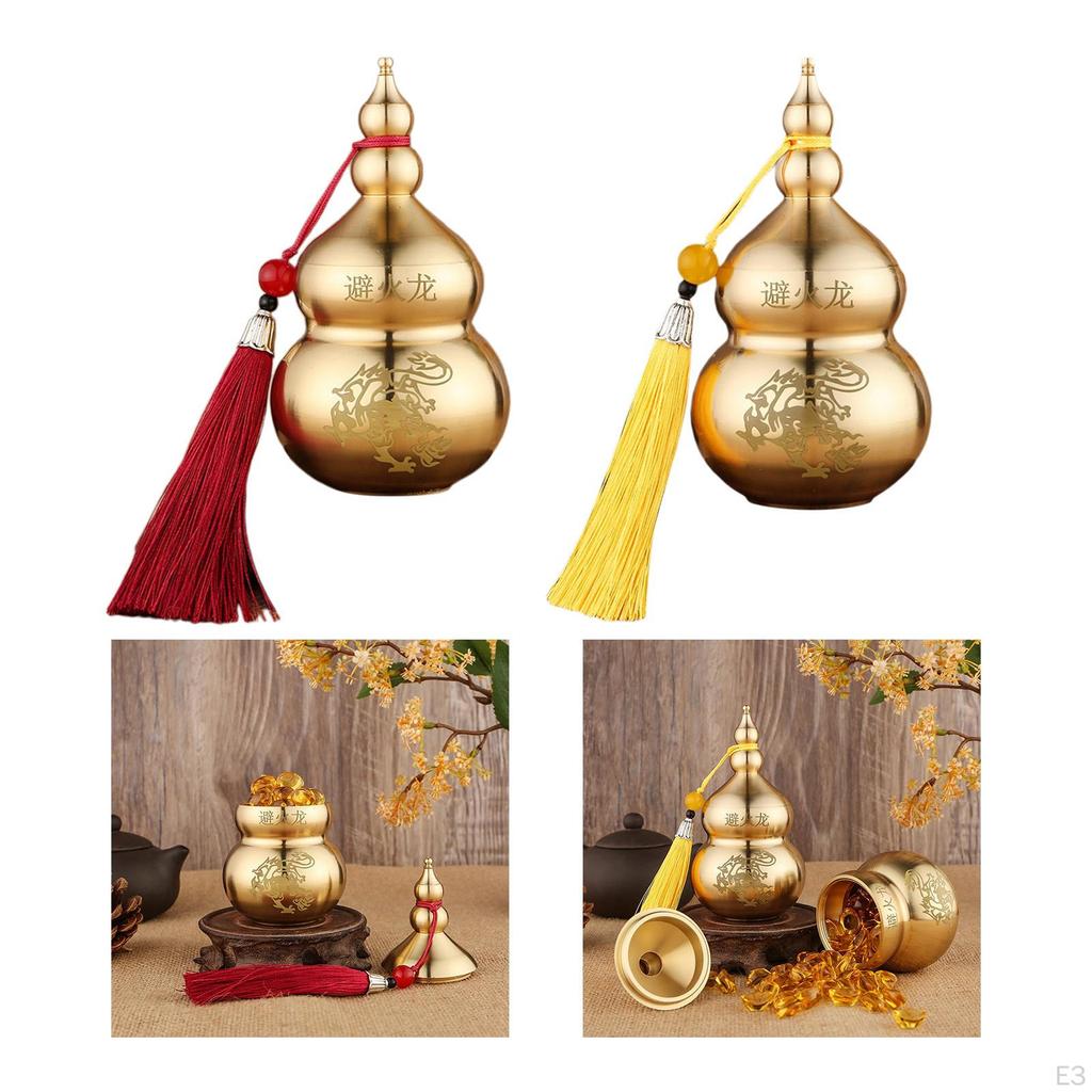 Antique Chinese Copper Gourd Decoration Open Lid Handicrafts Collectible Ornament Crafts for Home