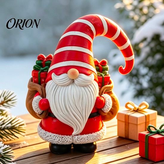 Indoor Christmas Party Supplies Gnome Figurine, Resin Swedish Tomte Statue with Xmas Tree/Gift Bag, Gnomes for Home Decor Collectible Holiday