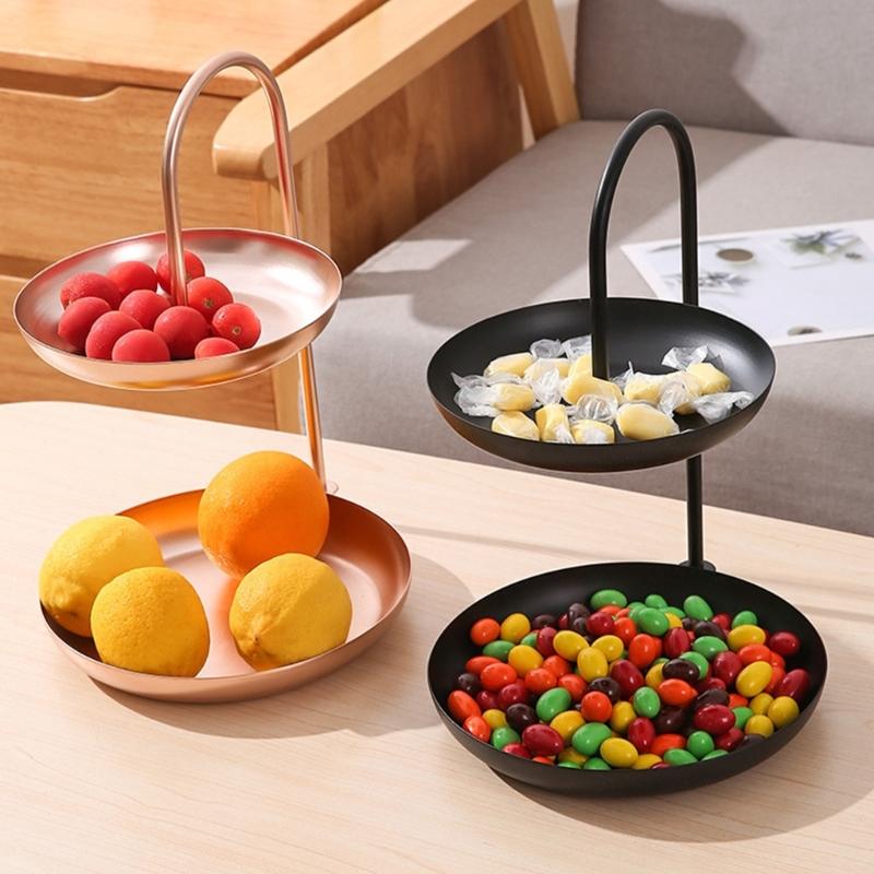 Multifunctional Double Layer Fruit Plate Household Fruit Display Holder Fruit Bowl Suitable for Any Interior Decors