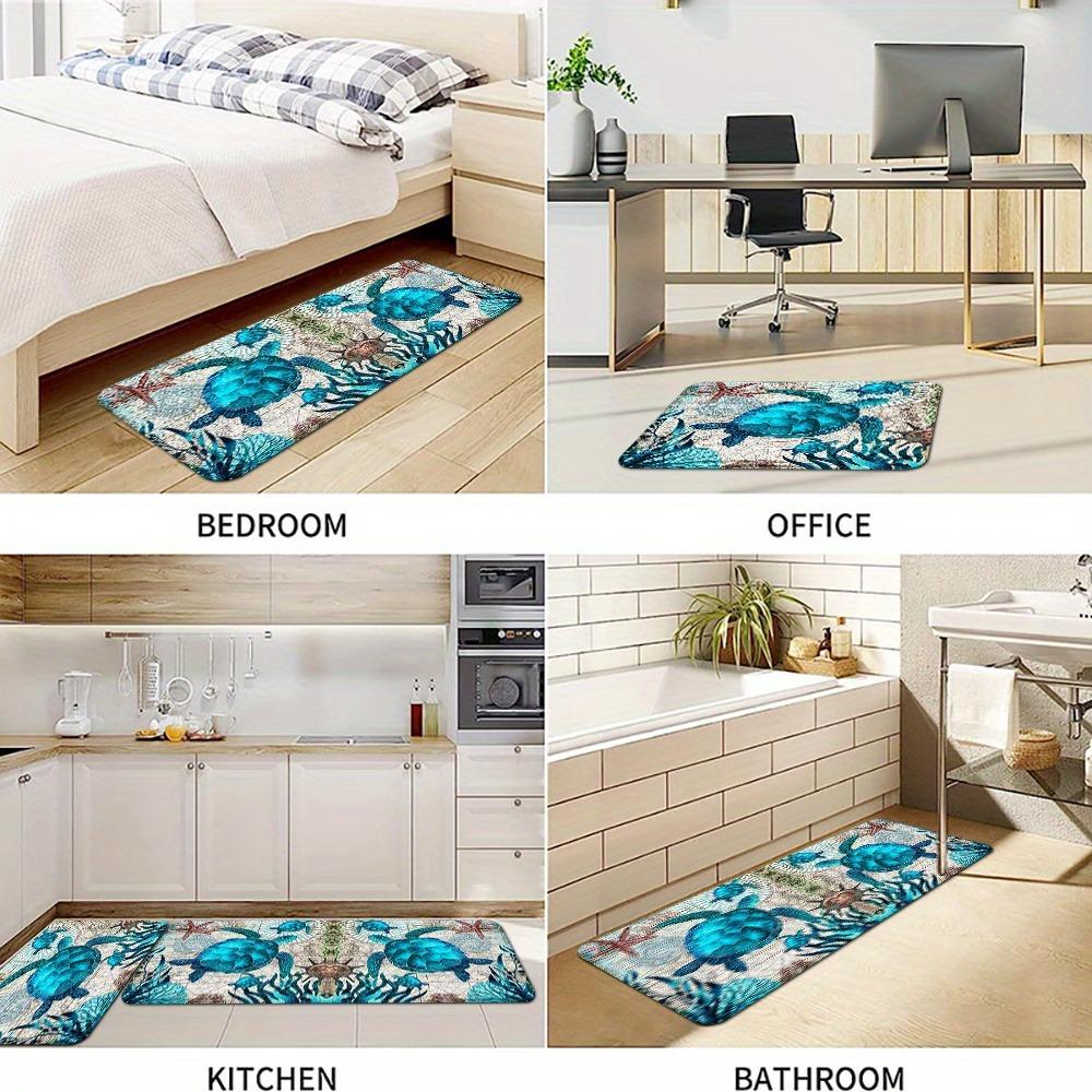 1PC Wild West Cowboy pattern Kitchen Rug Non-Slip Door Mat Pop design Bathroom Rug Bath Mat Carpet for Home Sink Laundry Decor