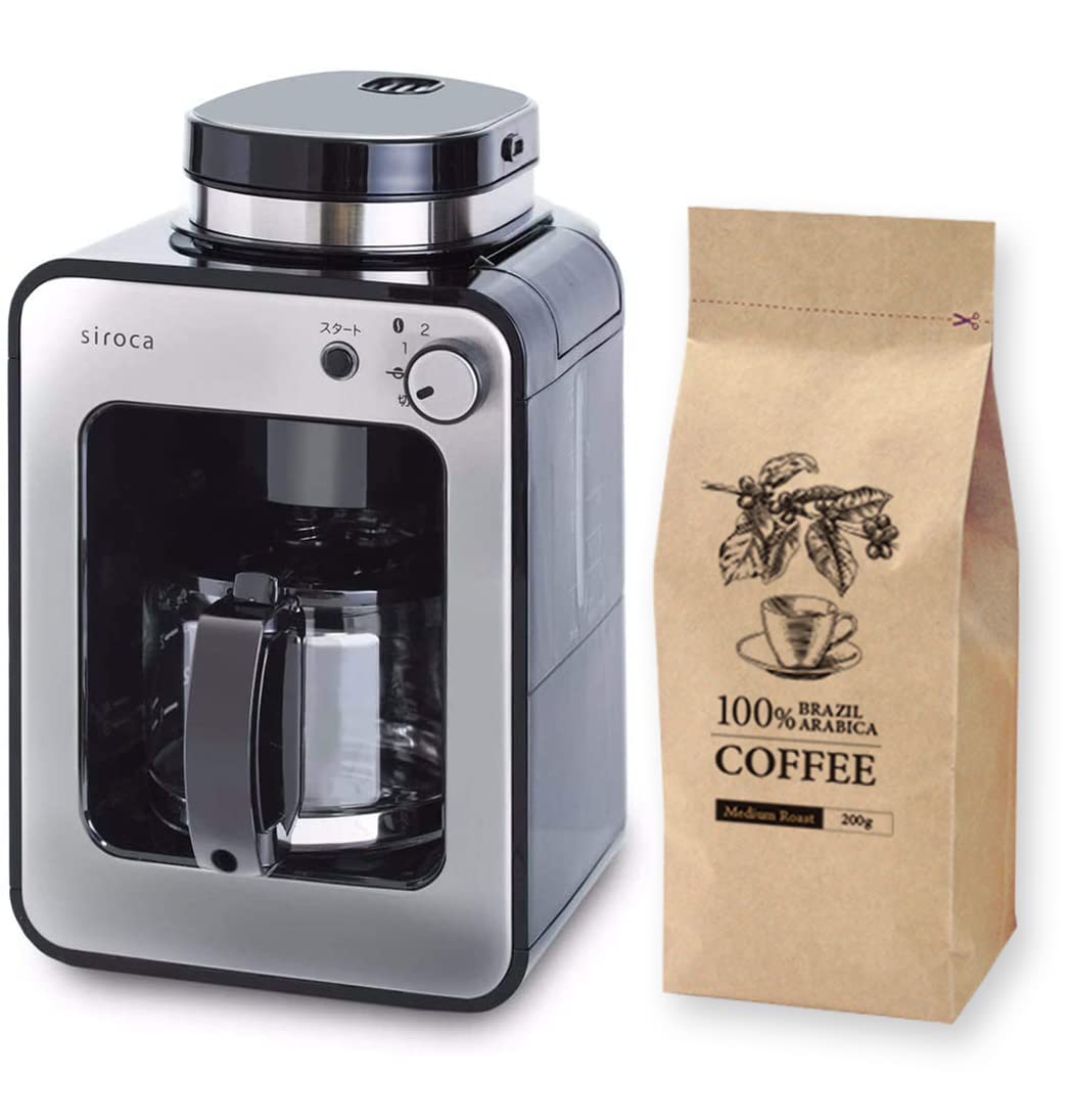 

Official Store Siroka Fully Automatic Coffee Maker Compatible with Iced 2 Stage Compatible with Beans and Glass Server Stainless Silver Special Set