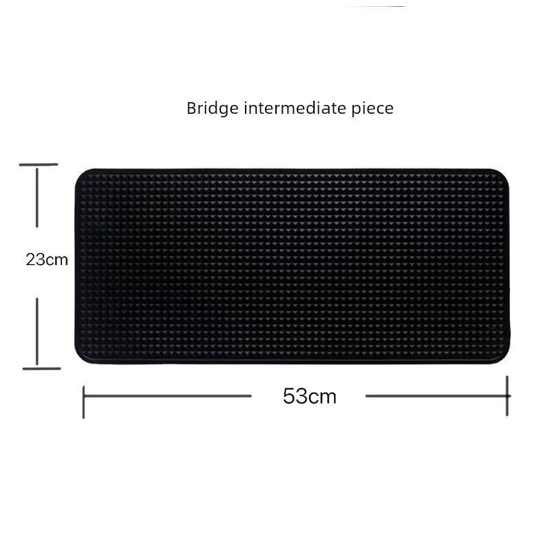 Car Bridge Middle Bridge Piece General Car Foot Mat Rear Row Middle Piece Bridge Piece Single Piece Can Be Cut Pure Black Black Bridge Piece 23X53Cm Diamond Shape