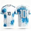 Argentina Messi No.10 Football Jersey, Quick Dry Short Sleeve Soccer For Men Sports Training And Fan Daily Casual Wear