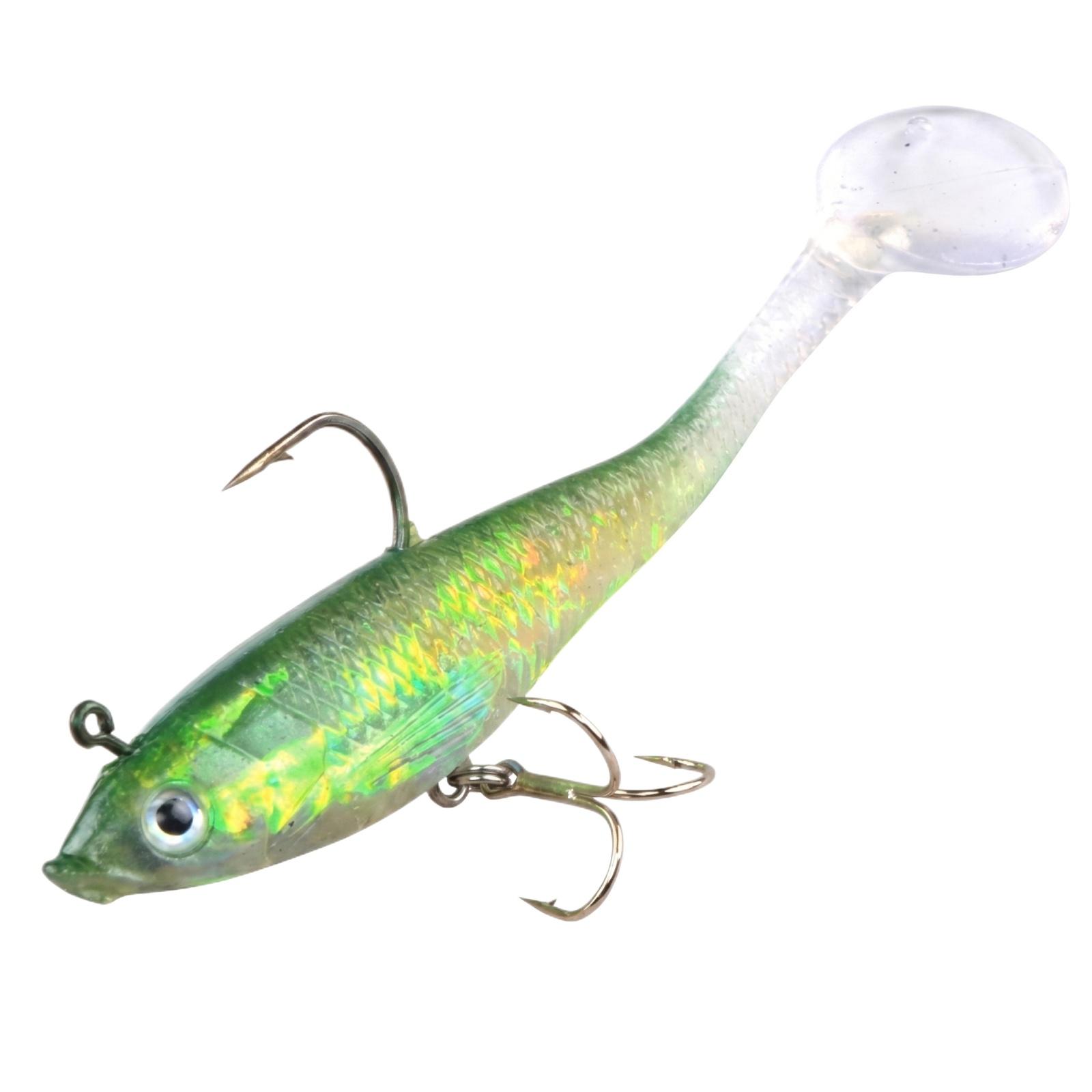 Soft Fishing Lure with T-tail Hook Bass Bait Lead Head Soft Bait Artificial Bionic Lure for Fishing Trout Pike Perch one size