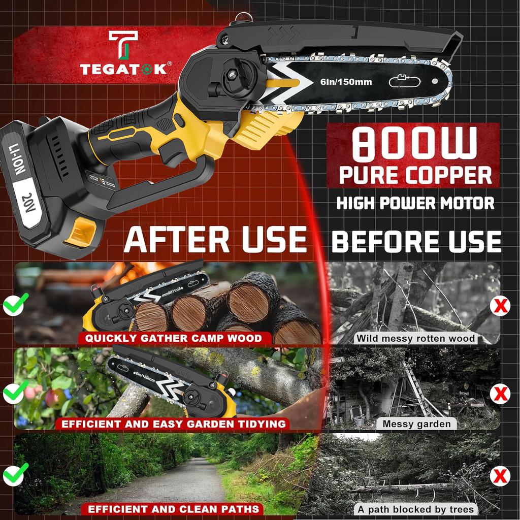 20V Industrial Grade Cordless Chainsaw Professional DIY Power Tool for Wood Cutting with Battery Available From Local Warehouse