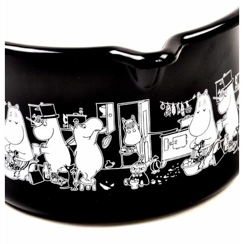 P.O.S. Moomin Muurla Enamel Black Jam Milk Saucepan, approximately 250 x 105 x 145 mm