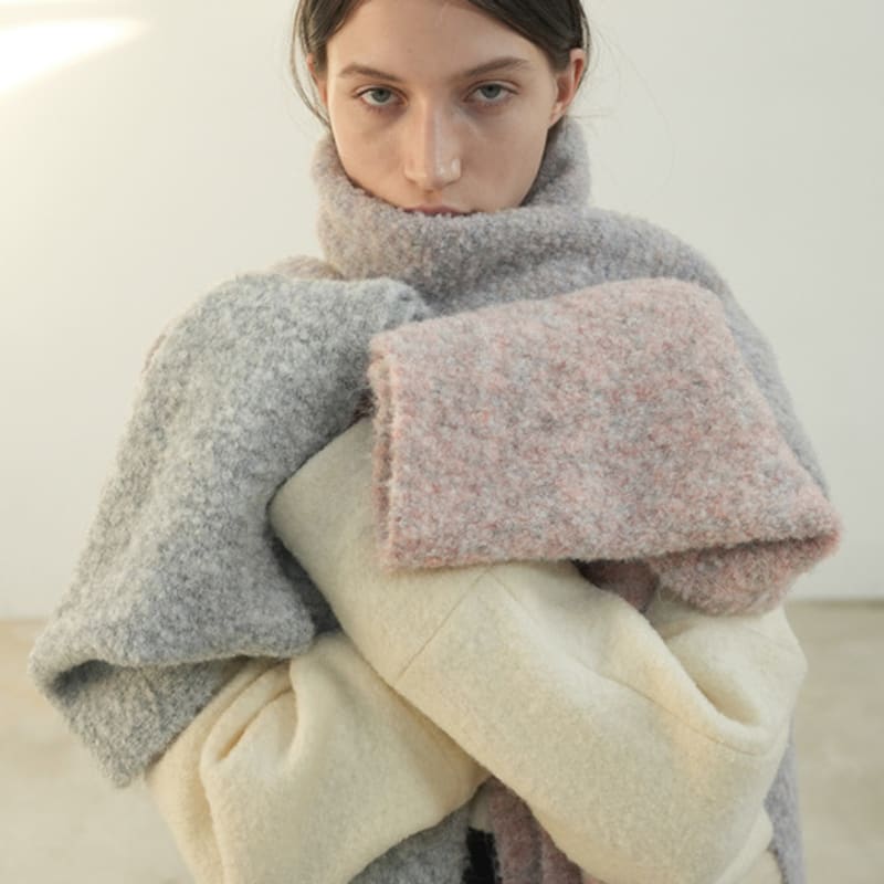 

PAUL&ALICE BOUCLE WOOL MUFFLER / 3COLOR PURPLE