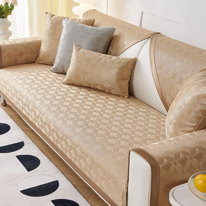 Ice Silk Sofa Cushion Summer Summer Summer Summer Summer Mat Cushion Simple Modern Solid Color Non-Slip Sofa Cover Cover Cloth