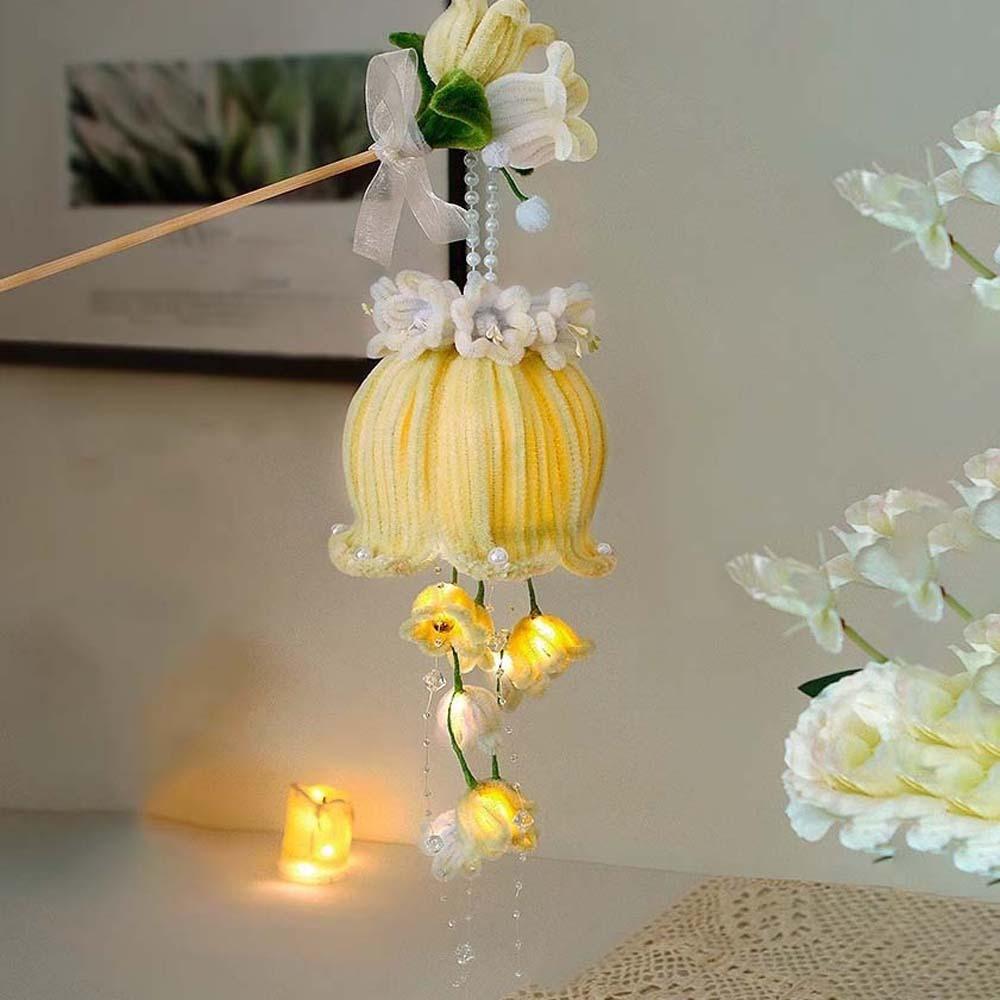 Luminous Muguet Flower Lamp Handmade Handheld Light Bellflower Lantern  Holiday Party жёлтый
