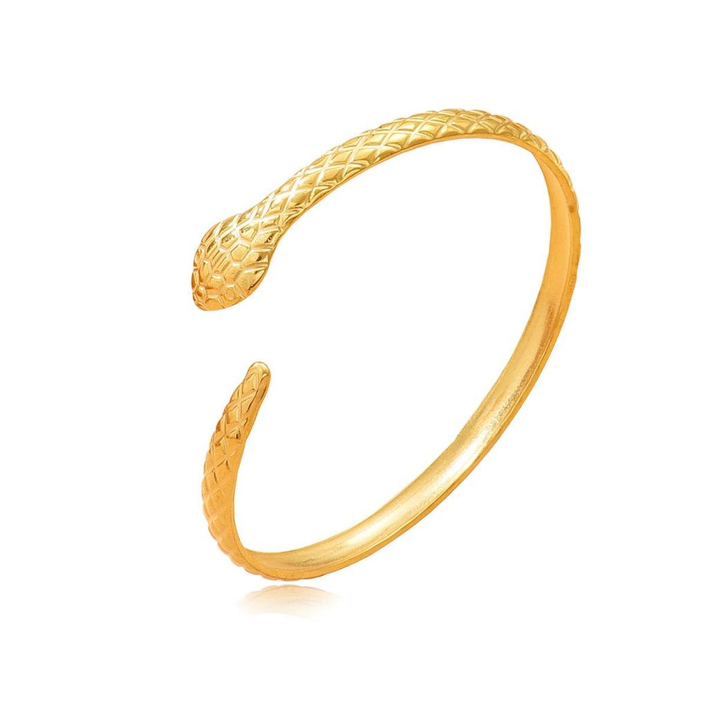 Trendy Snake-Shaped Stainless Steel Bracelet: Unisex Punk Style Jewelry