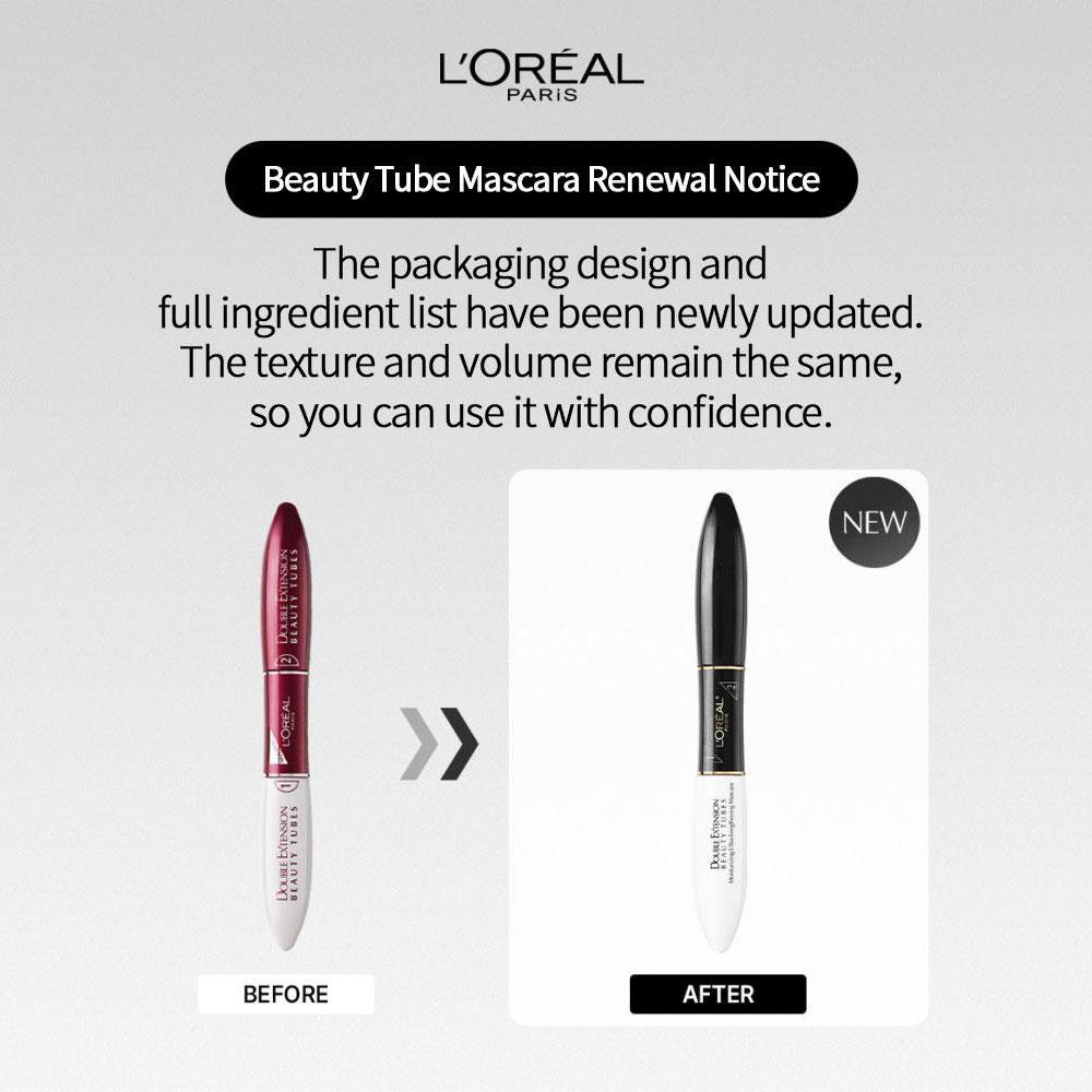 LOREAL PARiS Řasenka Double Extension Beauty Tube 14ml, 1 kus v tubě s dvojitým prodloužením