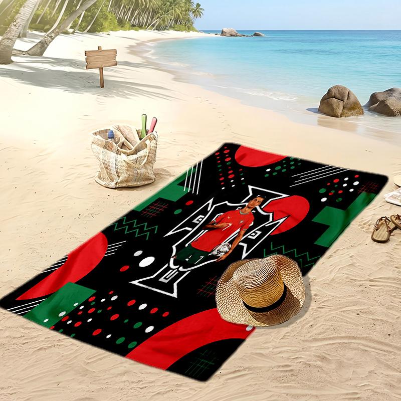 Asciugamano da Spiaggia Stampa Calcio Portogallo Asciugatura Rapida Super Assorbente Morbido Asciugamano da Bagno per Nuoto Spiaggia Viaggio Souvenir Regalo