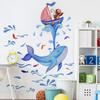 B13503 Unterwasser Wal Affe Segeln Wandaufkleber Wohnzimmer Schlafzimmer Kinderzimmer Hintergrunddekoration Selbstklebender Wandaufkleber