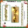 9.2 Feet Flocked Christmas Garland with Lights Decorated Garland Christmas Decorations for Mantle Fireplace Table Indoor Outdoor