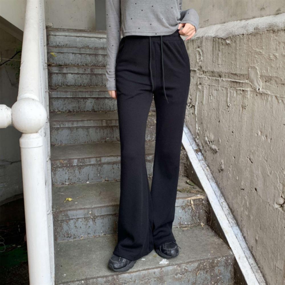 New ArrivalS Open Run Women S Rayon Span baSic Ribbed Bootcut SlackS