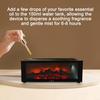 3D Flame Fireplace Humidifier Quiet Aroma Diffuser with Controller 150ml Essential Oil Diffuser Colorful Light Modes for Home Office(Black)