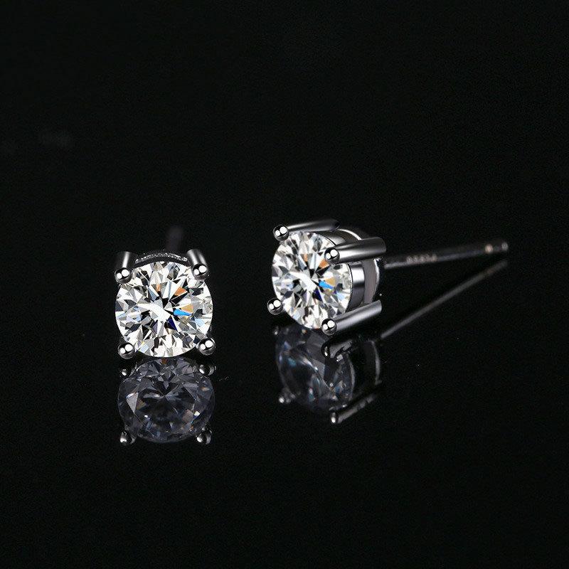Simple and Elegant Women's Zircon Stud Earrings Niche High-end Earrings Cross-border Trade Export Earrings Fashionable Small Earrings