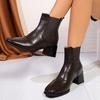Martin boots autumn and winter new retro casual single boots Chelsea thick heel square head short boots women