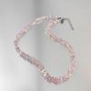 Multi-faceted Crystal Glass Crystal Choker Necklace Simple Collarbone Necklace  Women