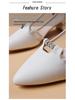 2025 New Style Women's Soft Leather Mid Heel Shoes, Chunky Heel, Pointed Toe, Shallow Mouth, Versatile Design for Spring/Autumn.