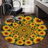 Sunflower Kaleidoscope Pattern round carpet Chair cushion Round Entryway Rug, Soft Round Rugs for Living Room, Bedroom, Circle Carpet decor gifts