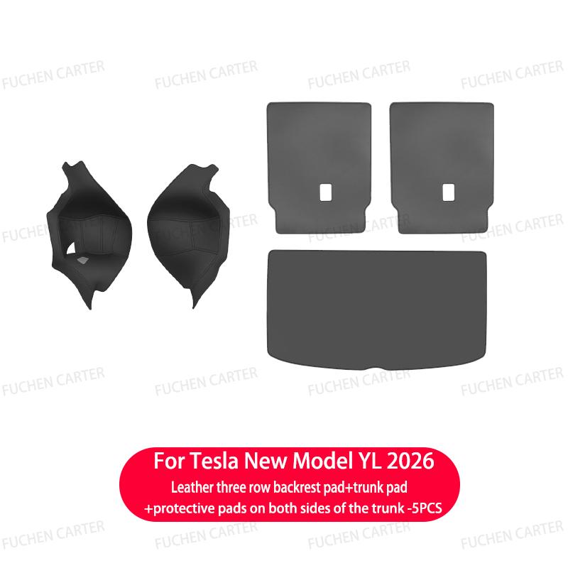 For Tesla ModelYL2026 LeatherTrunk Mat Full Coverage Waterproof Non-Slip Seat Backrest Protective Pad Cargo Liner Anti Dirty Mat
