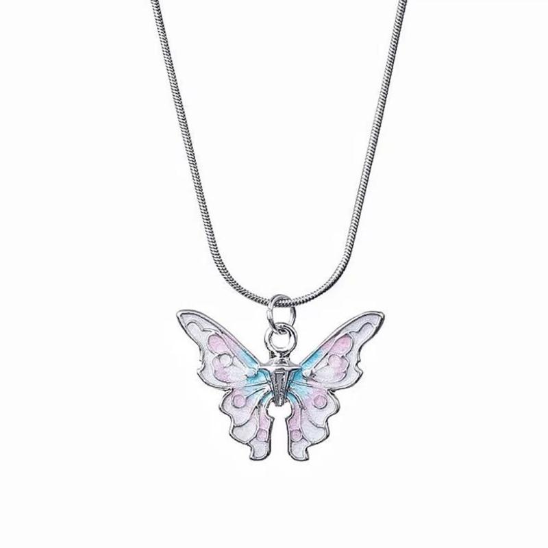 Butterfly Necklace Sweet Cool Women Necklaces Butterflies Pendant Snake Bone Chain Girls Neck Chains Wedding Jewery Gift