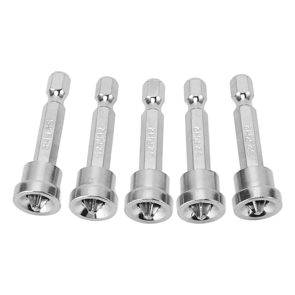 Magnetic Screwdriver Bit 50mm Chrome Vanadium Steel Rustproof Hex Shank Positioning Bit for Power