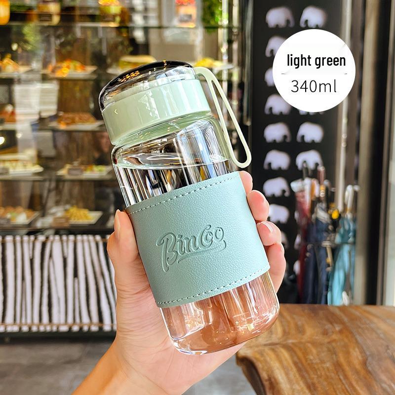 Portable Cute Glass Water Cup with Lid - Stylish Summer Tea Brewing Mug