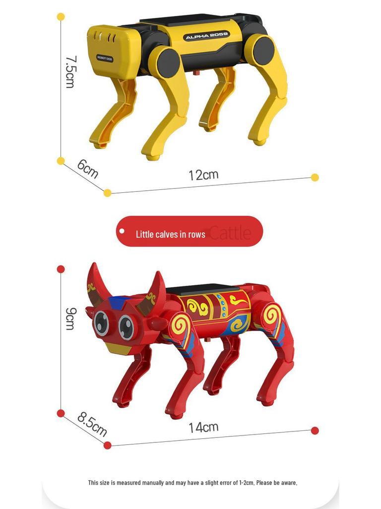 Kit de Brinquedo Educacional Mecânico movido a Energia Solar Cão & Vaca para Meninos de 8-9 Anos