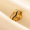 Balck Enamel Gold Plated Heart Fire Evil Eye Stainless Steel Ring Vintage Finger Jewelry Sun Moon Star Rings For Women Men Bague