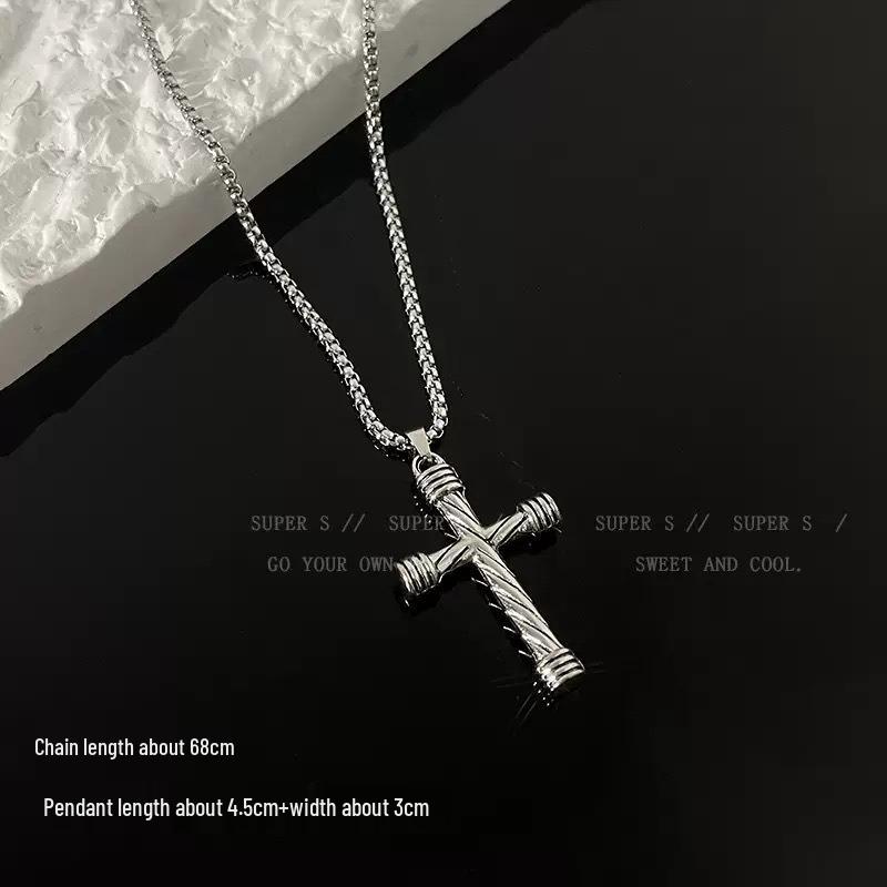 Trendy European & American Cross Pendant Necklace for Men & Women - In Stock, Hot Selling Sweater Chain