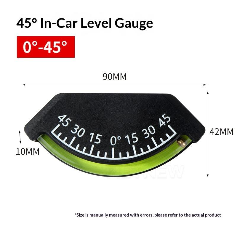 

1Pcs Marine Clinometer High Visibility Portable For Car Boat -45 To +45 Degrees Level Gauge Inclinometer With Adhesive Onesize