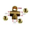 Copper 3 Way T Piece Brake Pipe Connector AN3 M10X1.25 M12X1 M12X1.25 Union Fittings Straight Brass Connector Car Accessories