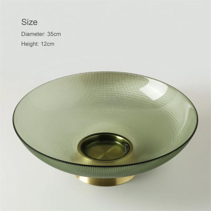 Kreative Glas Obstschale Wohnzimmer Teetisch Heim Snackteller Metall Glas Aufbewahrungsbox Obstkorb Schalen und Tabletts Teller