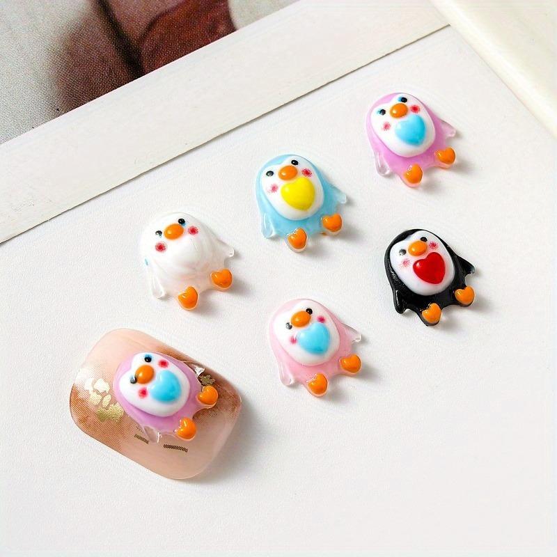 

40 шт. смоляных мини-гвоздиков Kawaii LOVE Penguin Art Nails Flatback Stone Applique DIY Wedding Scrapbook Decor Jewelry Accessories Crafts 40pcs