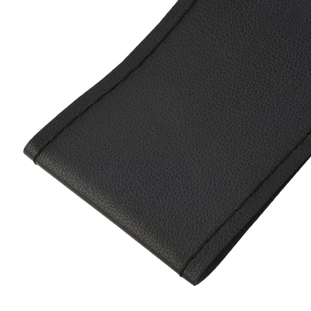 Handnähen Lenkradbezug 15in 37-38cm DIY Teile Ersatz Fahrzeug Verschleißfest 1 Stück Schwarz Atmungsaktiv