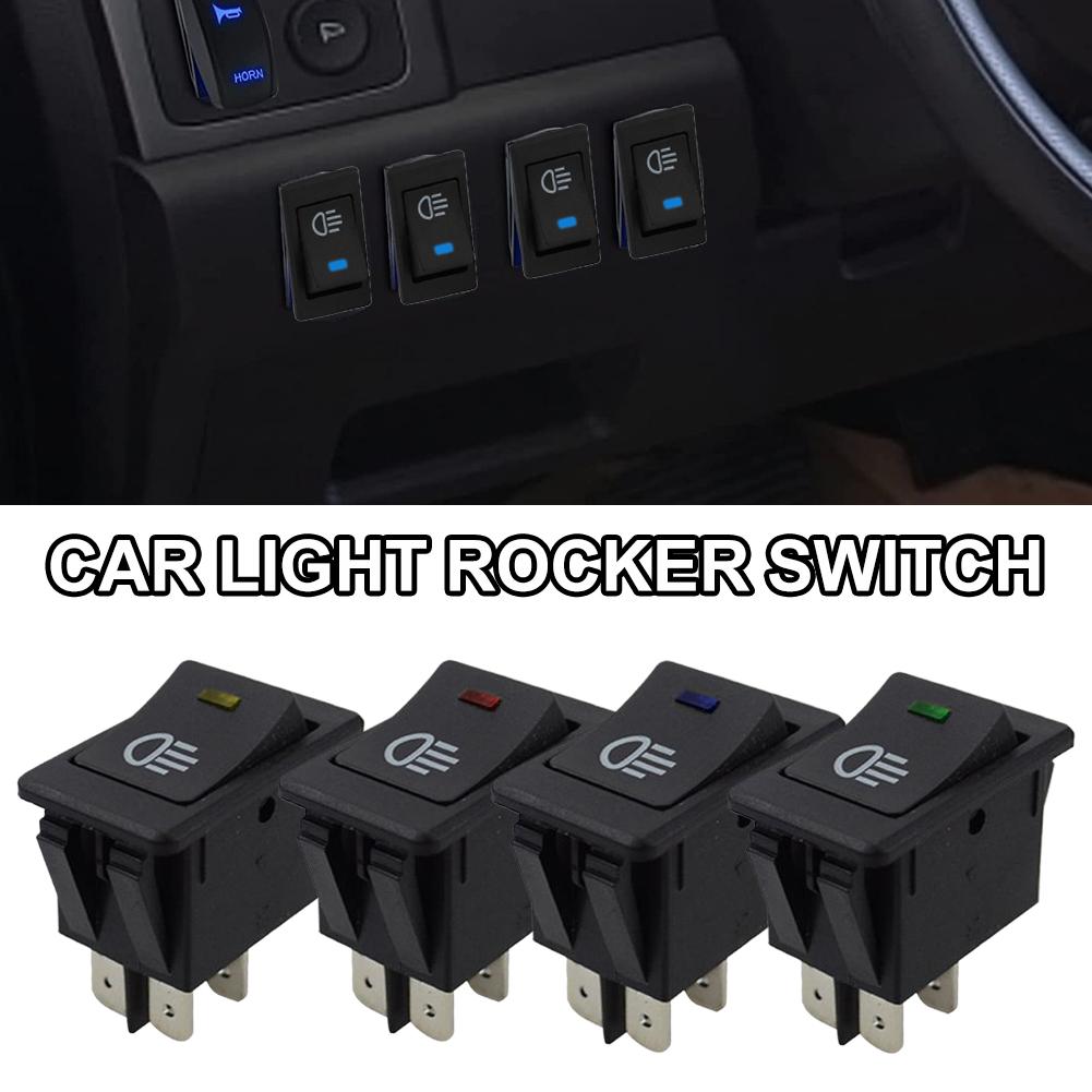 Car Light Rocker Switch ON-OFF Fog Lamp Switch 2 Position Refitting Auto Button 12V Pins Interior LED Switch Accessories 35 A0P8