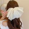 oversized bow mesh multi-layer pearl feather hairpin elegant spring clip fashion temperament versatile hair accessories