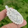 Daughters Day Sale 925 Silver Crown Chakra Natural Howlite Wire Wrapping Pendant