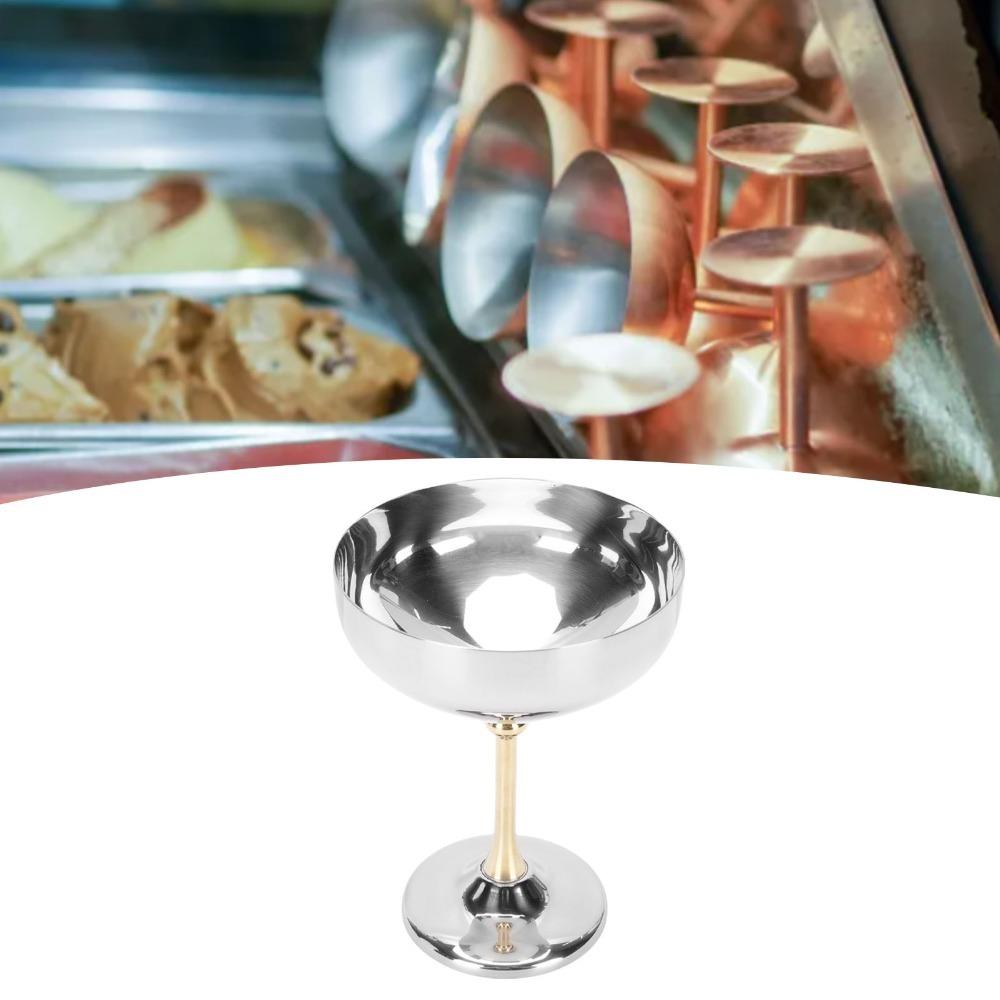 Curved Cup Shape Dessert Cup Rustless Steel Ice Cream Cup Burr Free Serving Cup Yogurt Serving