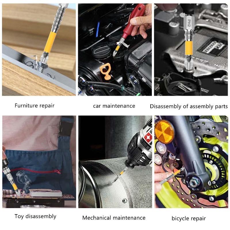 Magnetic Screwdriver Bit Hex Shank Head Drill Bits Screw Driver Anti-slip Screwdriver Drills For Woodworking Repair Hand Tools